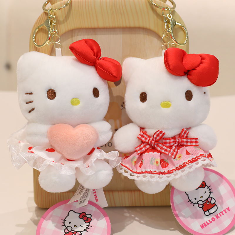Genuine Sanlio hellokitty plush pendant, kt Hello Kitty doll, keychain, schoolbag pendant Specification image
