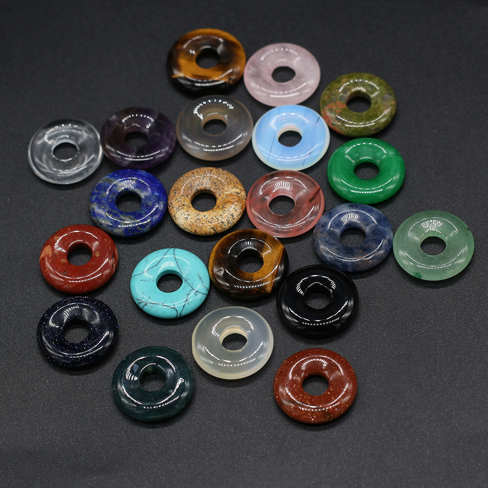 Exquisite natural stone semi-precious stone beads, large-hole beads, DIY jewelry accessories, handcrafted necklaces, wholesale Specification image