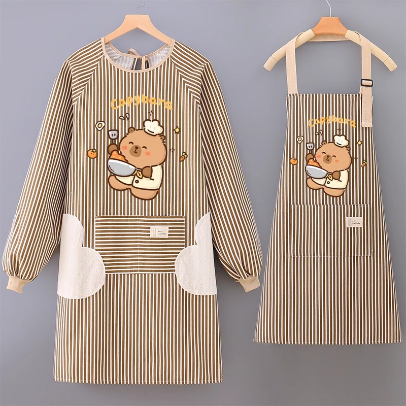 2025新款罩衣家用厨房围裙女可爱时尚做饭反穿护衣大人长袖工作服