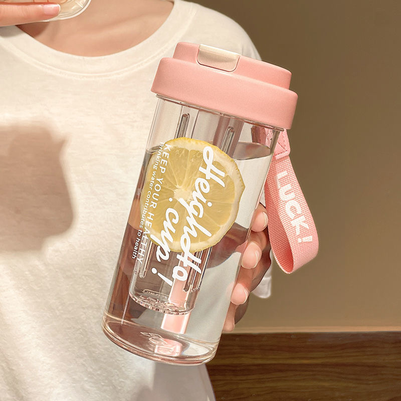 夏天耐高温水杯宁洲塑料新款女生高颜值吸管杯学生保温杯茶水分离 details Picture