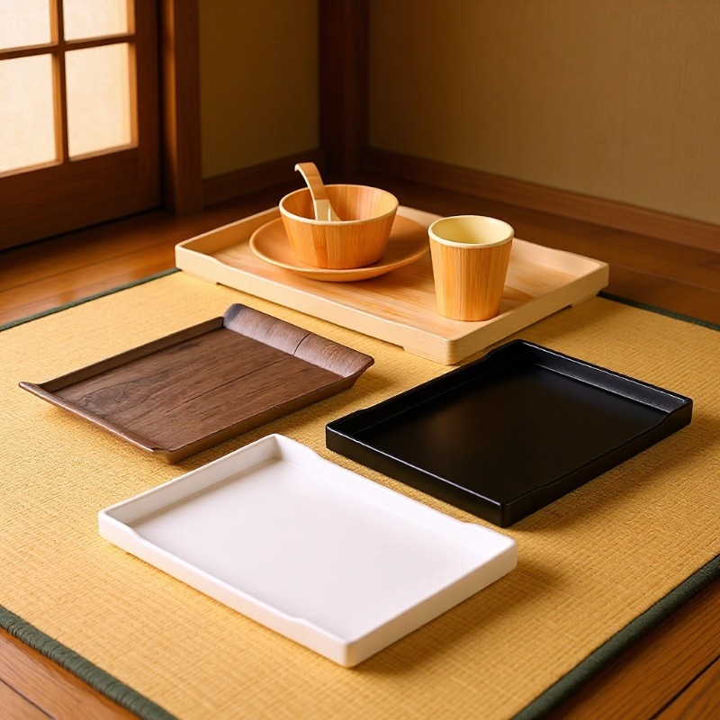 塑料托盘长方形酒店客房北欧茶盘水杯托盘洗漱用品餐饮餐具商用黑