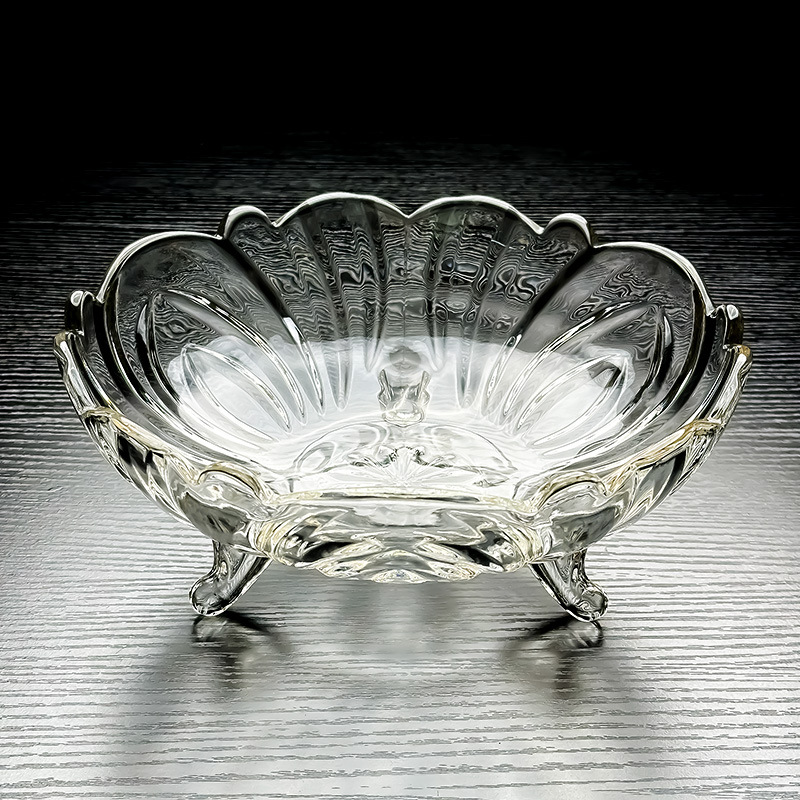 水晶玻璃碗果盘高级感轻奢零食盘子托盘水果盘家用客厅精致高颜值