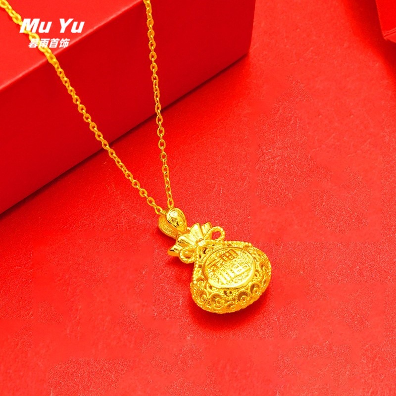 小红书款小众设计感福袋锁骨链吊坠女款网红直播同款吊坠项链批发