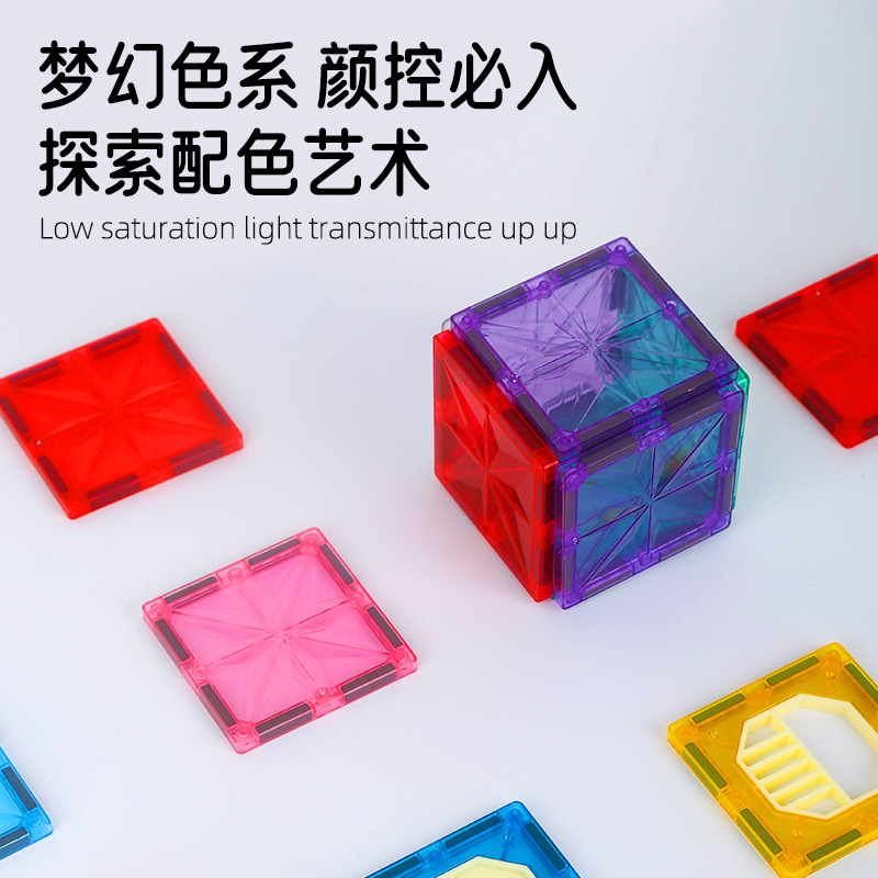 Diamond-faced starry window magnetic sheet toy, educational assembly block building block, children's intelligence toy for 3-7 years old Application Scenario