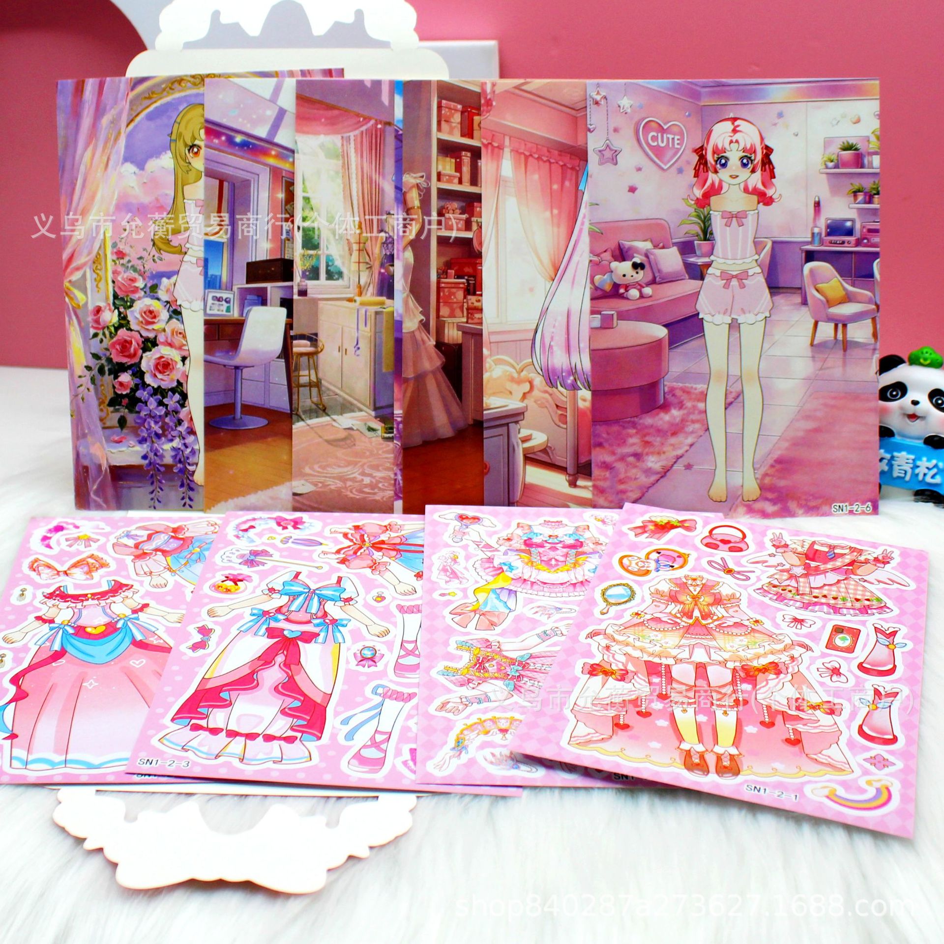 New box-set 24-piece girl dress-up game pack, a three-in-one game dress-up and coloring gift for children and girls Specification image