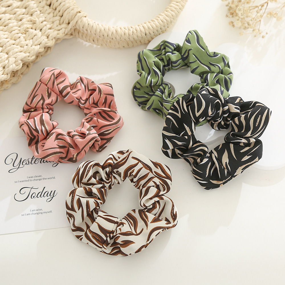 Autumn and winter retro leopard print polka dot large intestine hair band, ins girl's personality hair tie, leather band, simple large intestine hair tie and hair accessory