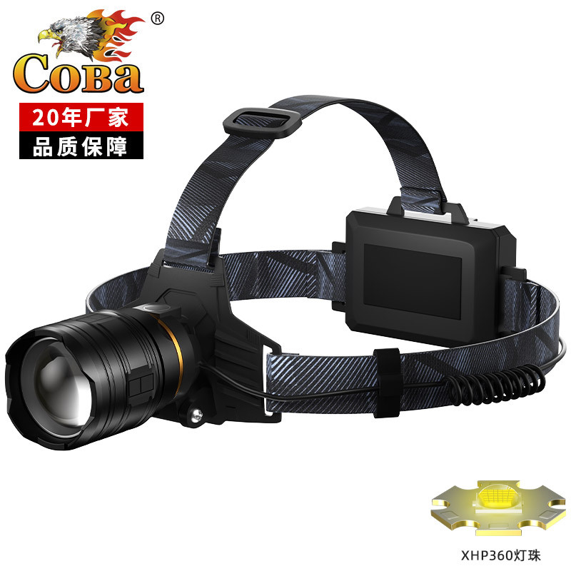 Amazon Cross-border Strong headlamp Miner's Lamp Type-C Charging emergency XHP360 head-mounted flashlight Outdoor headlamp Item Picture