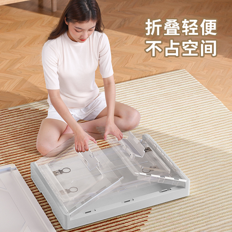 Folding storage boxes for clothes, quilt covers, toys, books, transparent organizing boxes, wheeled storage boxes for school dormitories Application Scenario