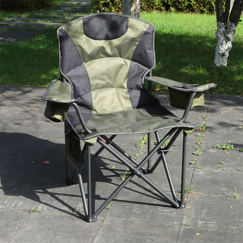 New outdoor camping folding chair, portable heated leisure chair, thickened Oxford fabric beach chair, backrest chair, cross-border Specification image