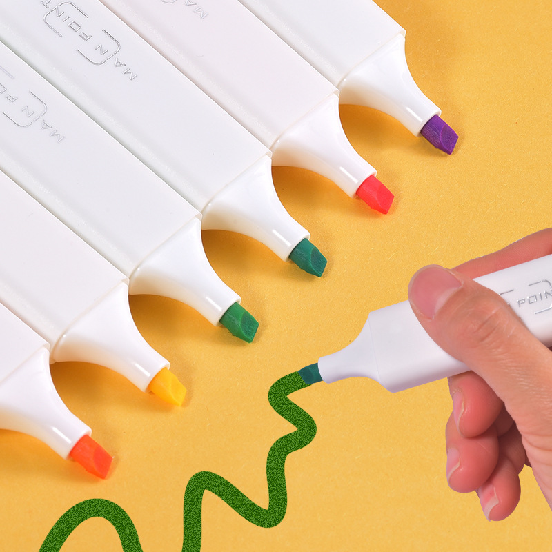 Manufacturer's genuine supply of flat highlighters with bright colors, slanted highlighters 006, Weiya Hui Highlighters wholesale details Picture