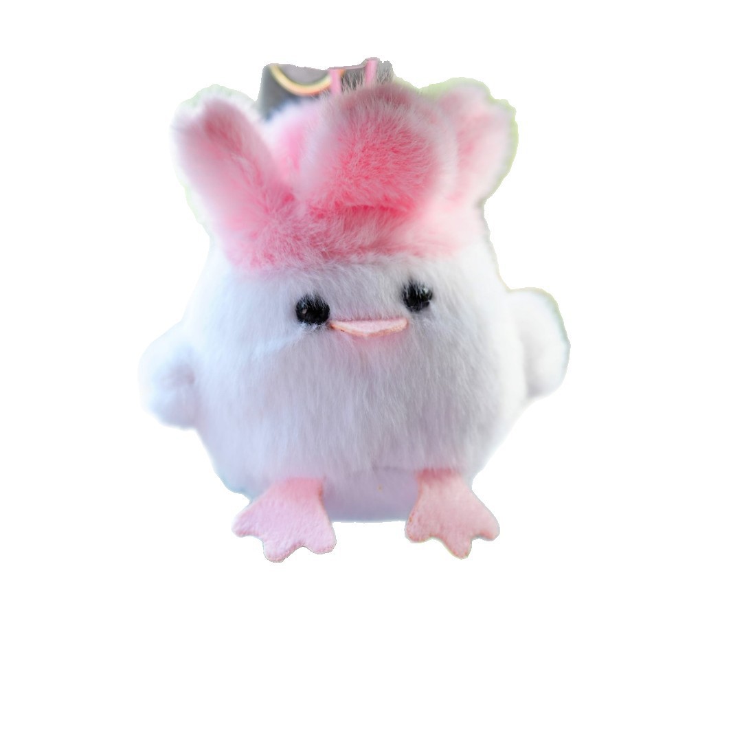 Cute and adorable rookie figurines, Wuhan cultural and creative garlic bird press sound dolls, plush toy bags, keychains Item Picture