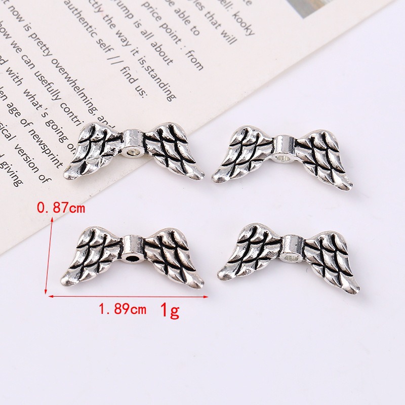 Wholesale of retro imitation Thai silver alloy angel wing beads and loose beads DIY bracelet and necklace accessories from the manufacturer Application Scenario