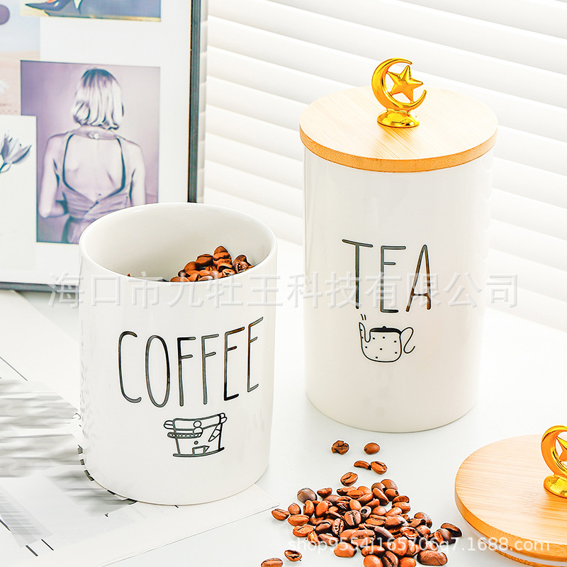 European and American European-style sealed cans for creative storage, snack ceramic cans, and grain storage cans details Picture