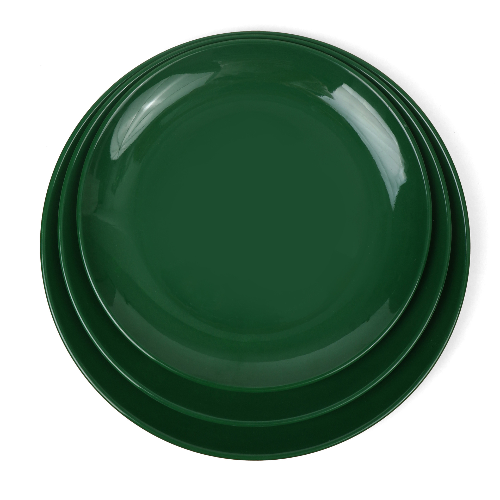 Wholesale of green melamine tableware, round plates, flat plates, plastic vegetable plates, dinner plates, Western plates and commercial round plates Application Scenario