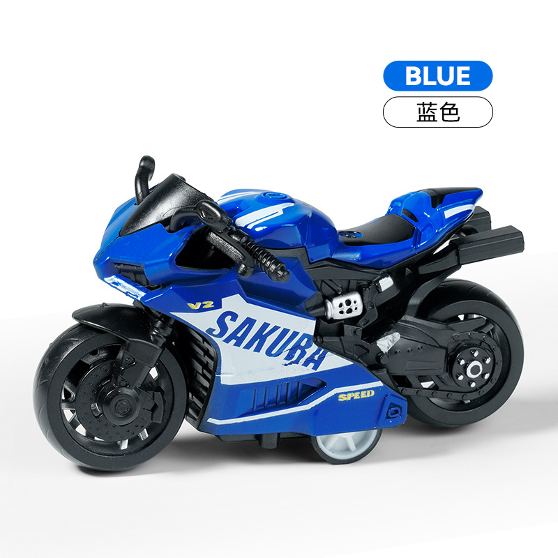Cross-border children's toys, boy alloy simulation rebound motorcycle ornaments, motorcycle claw machine toy gifts Specification image
