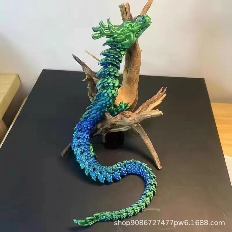 爆款3d打印中国龙龙蛋活动关节中国龙模型迷你小神龙彩蛋水晶龙蛋