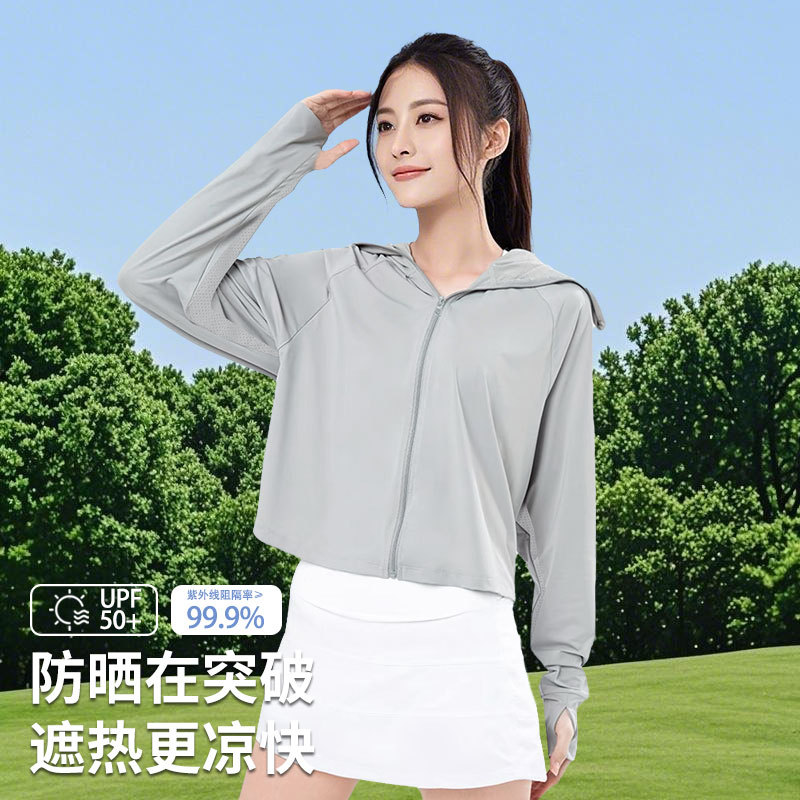 Outdoor lightweight, breathable and sun-protective clothing for women's summer 2025 new style loose hooded long-sleeved thin sun-protective clothing jacket Specification image