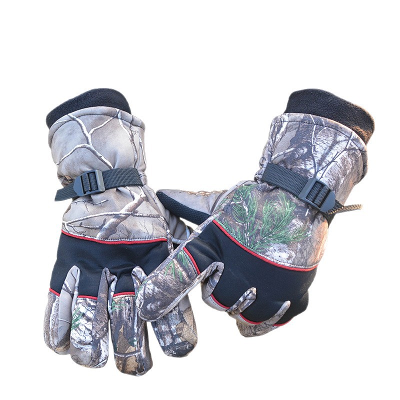Military color outdoor thickened camouflage gloves windproof and warm tactical military enthusiast gloves outdoor shooting and cycling equipment Item Picture