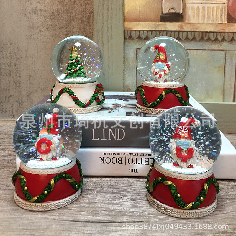 Cross-border best-selling Christmas tree crystal balls, home and bedroom choices, transparent decorative items on the table, creative snowflake gifts