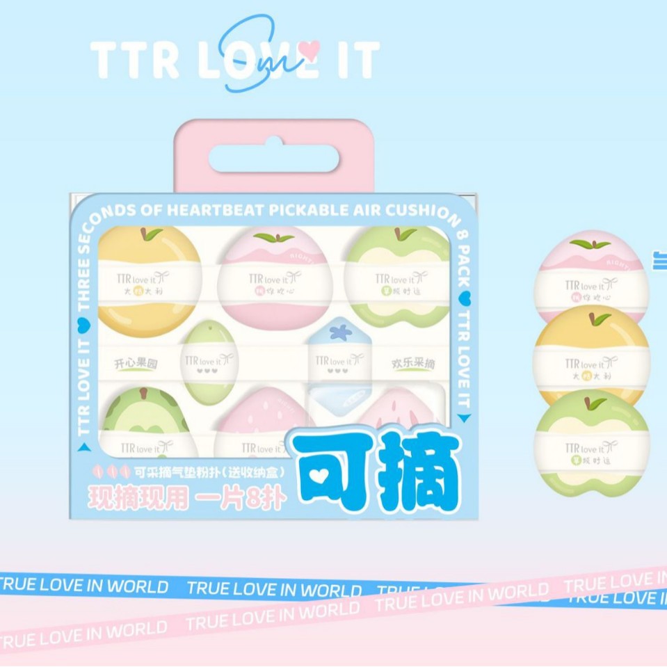 TTR Three-Second Heartbeat Double-sided Air Cushion Powder Puff, ready-to-use dry and wet dual-purpose Super soft sponge Foundation Powder puff Application Scenario