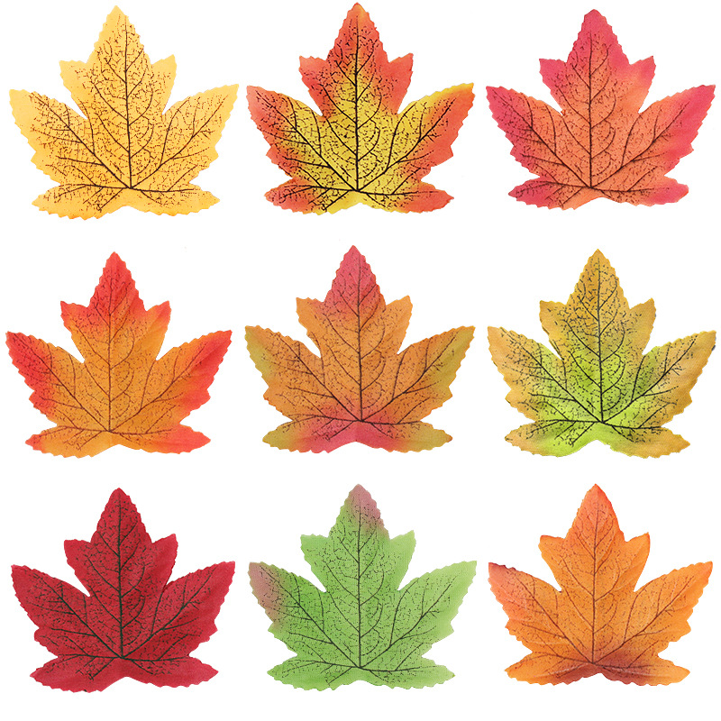 Cross-border supply of simulated single-leaf maple leaves, autumn maple leaf photography ornaments, wedding and Halloween decoration leaves
