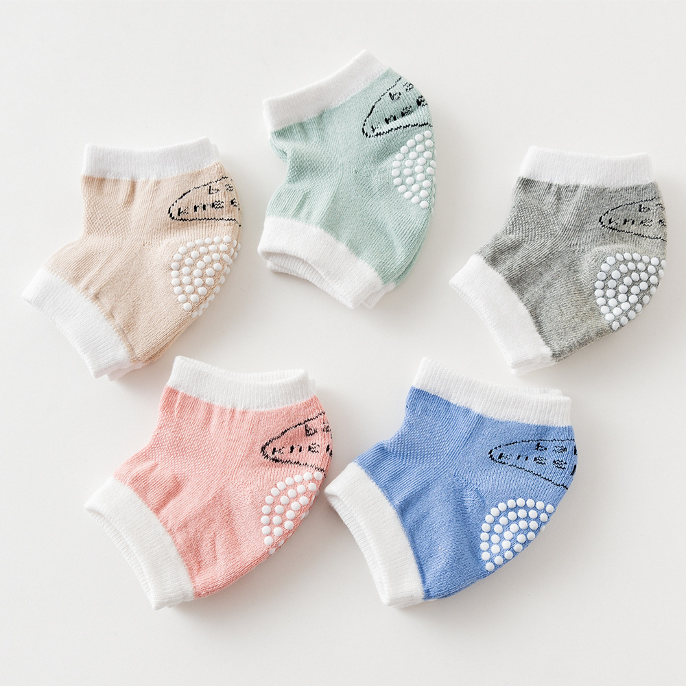New anti-slip children's cotton knee pads, baby crawling knee pads, thickened mesh, breathable baby knee pads for summer