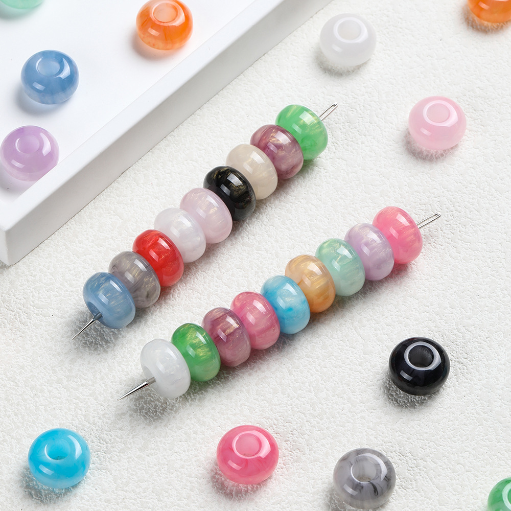 14*8 color translúcido dorado ábaco de gran apertura cuentas compartidas perlas perlas de resina perlas sueltas accesorios DIY bolsos hechos a mano accesorios de ropa Specification image