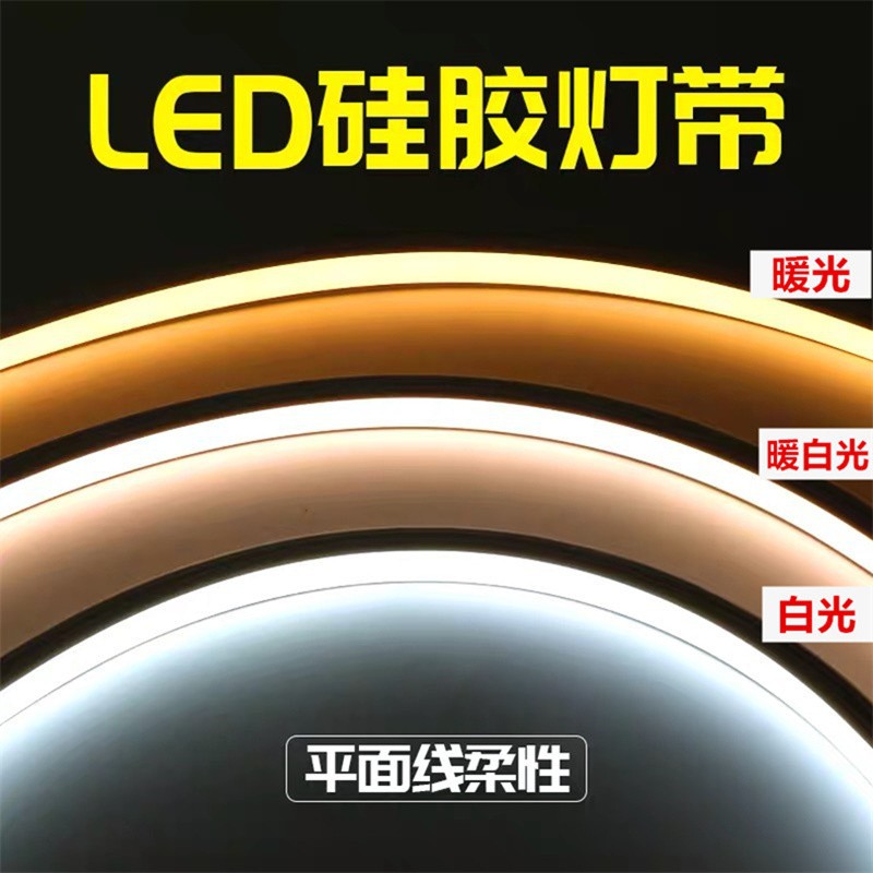 Silicone rubber light strip sleeve 24v low-voltage outdoor waterproof lighting project curved arc-shaped line light flexible soft light strip details Picture