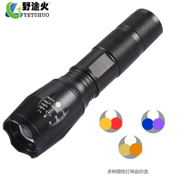 A100 Handheld Led High-Intensity T6 Camping Charging Flashlight, Telescopic Zoom L2 High-Power Outdoor Camping Flashlight Specification drawing