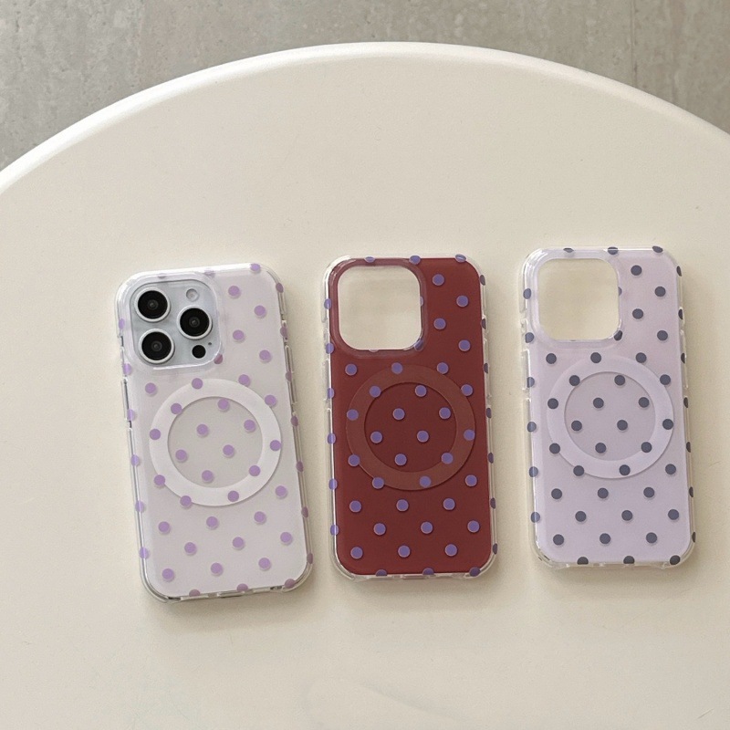 ins Korean-style magnetic polka dots suitable for iphone17Promax iPhone 16 phone case 15p matte 14 new model for women Application Scenario