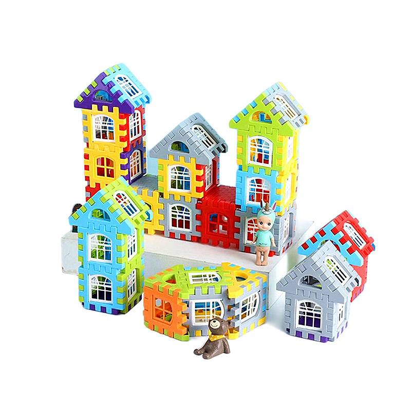 Wholesale of children's window, house building blocks, large square plastic blocks, castle assembly, and educational toys for kindergartens Item Picture