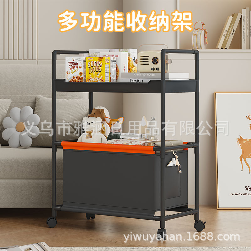跨境新款户外带轮可移收纳动置物架小推车客厅零食收纳架移动书架