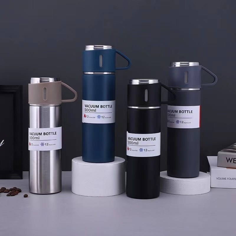 304 stainless steel insulated cup, tea cup, three-lid business gift box set, outdoor water cup, event gift wholesale details Picture