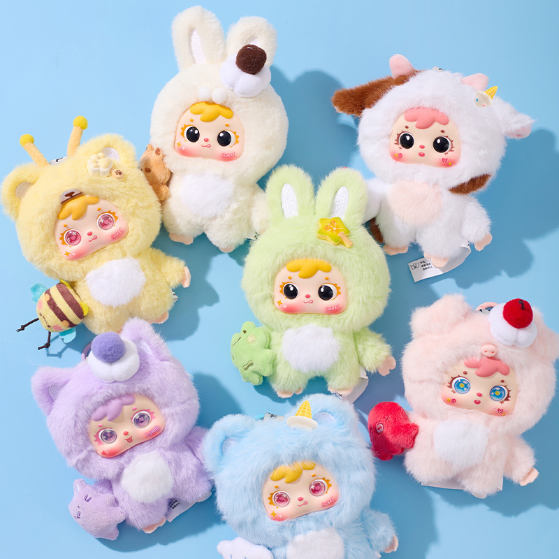 Three Little MAO Hugs ice cream, cute pets, plush, genuine blind box, Trendy toys, figurines, gifts, ornaments, toys, dolls, and figurines details Picture