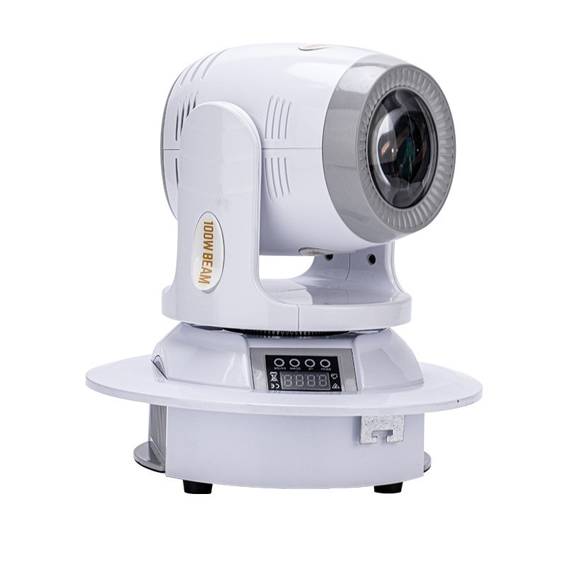 100W small steel cannon beam light, moving head pattern stage light, KTV private room atmosphere rendering light, bar performance atmosphere light, voice-controlled automatic rotating seven-color light, ballroom dazzling light, wedding party commercial Item Picture