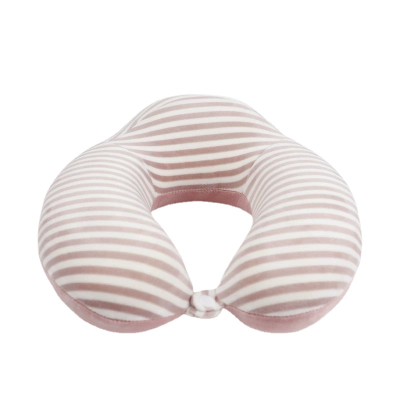 Home simple memory pillow, slow rebound U-shaped pillow, portable travel striped neck pillow, office midday rest neck protection pillow Item Picture