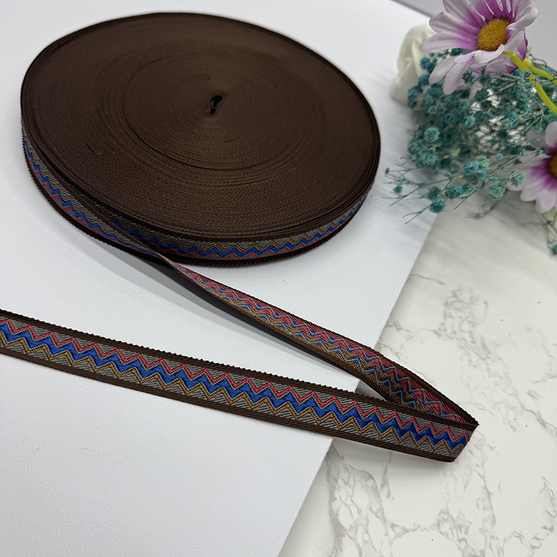 Funding: 1.5CM embroidered jacquard ribbon, DIY handmade bow, ribbon headwear, border strap, clothing accessories details Picture