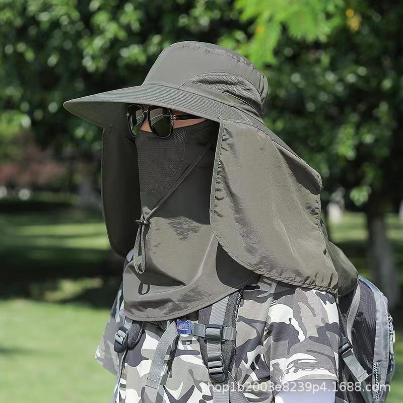 Sun visor, face shield, shawl hat, UV protection, sun hat, neck guard, breathable fisherman hat, wide-brimmed, outdoor mountaineering and fishing hat Specification image