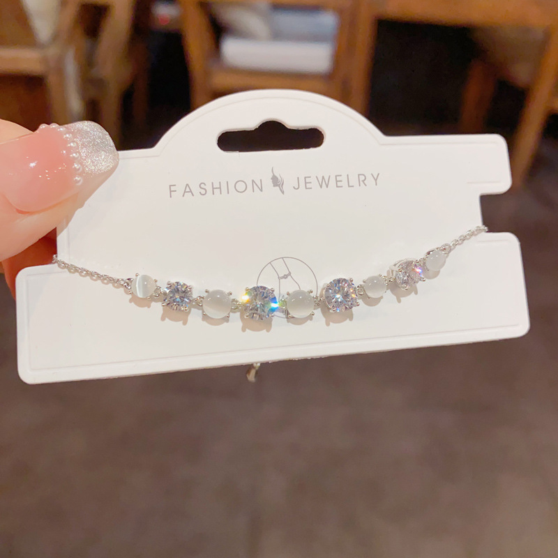 Nicho de moda diseño sentido opal zirconita anillo pulsera mujer dulce versátil simple mano accesorios al por mayor Specification image