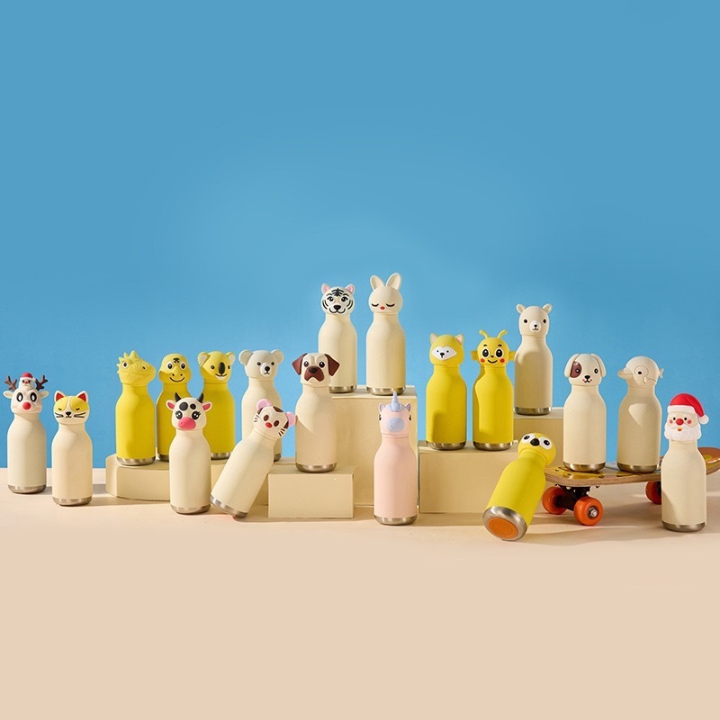 跨境热销新款动物卡通吸管保温杯不锈钢便携随行杯厂家批发