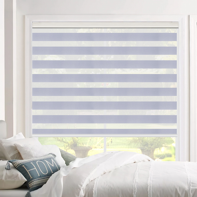 现货免打孔斑马帘外贸窗帘成品柔纱帘升降卷帘遮阳百叶窗帘定制产品图