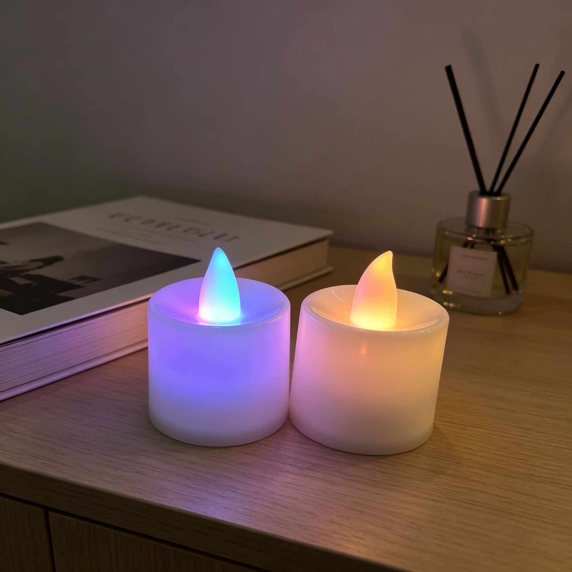 LED simulation electronic candles, white small tea wax lamps, party, wedding, birthday set props, festival atmosphere lights Specification image
