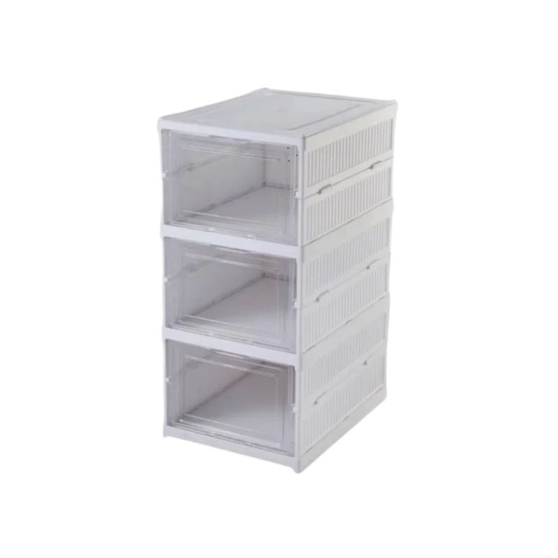 Caja de zapatos de instalación libre caja de almacenamiento de zapatos transparente gabinete de zapatos de almacenamiento grande espesado cajón tipo multicapa plegable zapato rack Item Picture