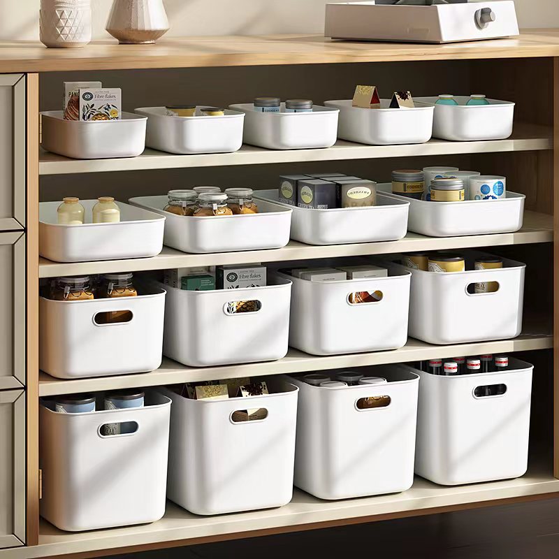 Caja de almacenamiento de misceláneo cosméticos de escritorio juguetes al por menor cesta de organizador caja de almacenamiento de plástico para el hogar caja de organizador de cocina