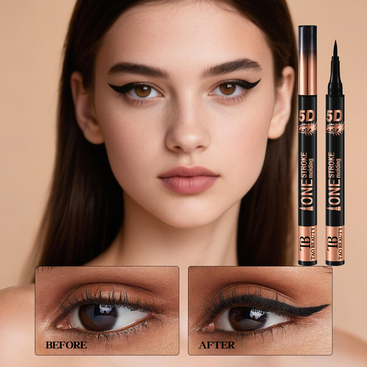 【 Cross-border Exclusive Supply 】 Wholesale of Tao Beauty 5D Eyeliner Pen Quick-drying Waterproof and Sweat-proof Ultra-Fine Eye Drop Pen Application Scenario