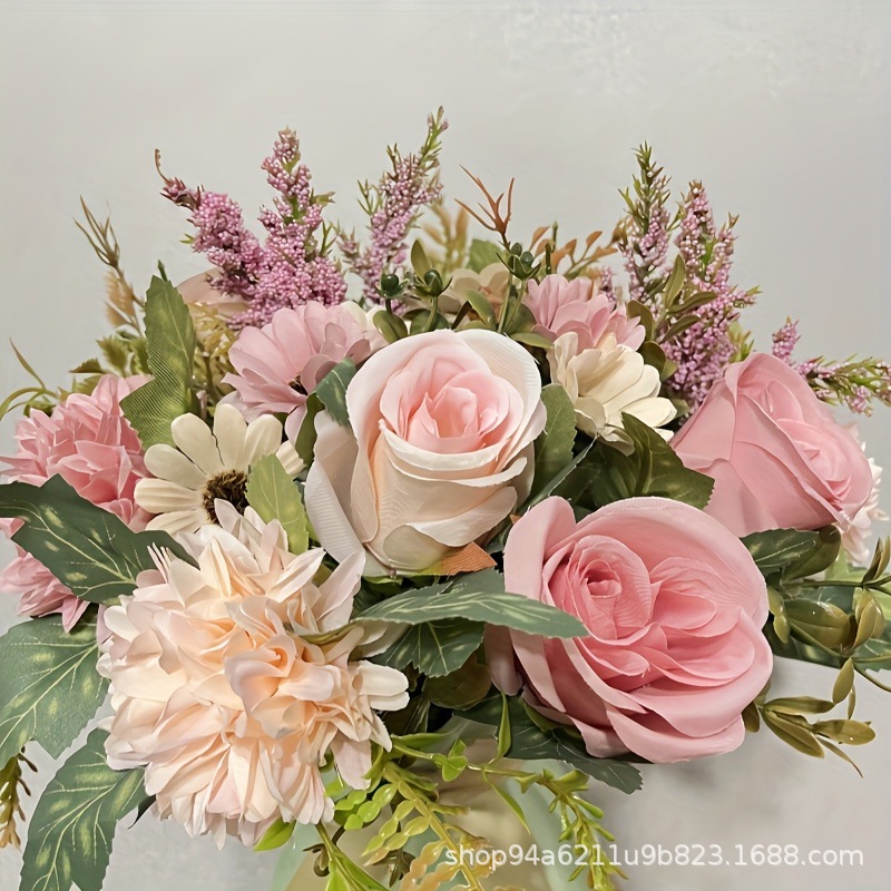 仿真花DIY发饰配件/假花/5朵塑膠花/仿真花/假花批发产品图