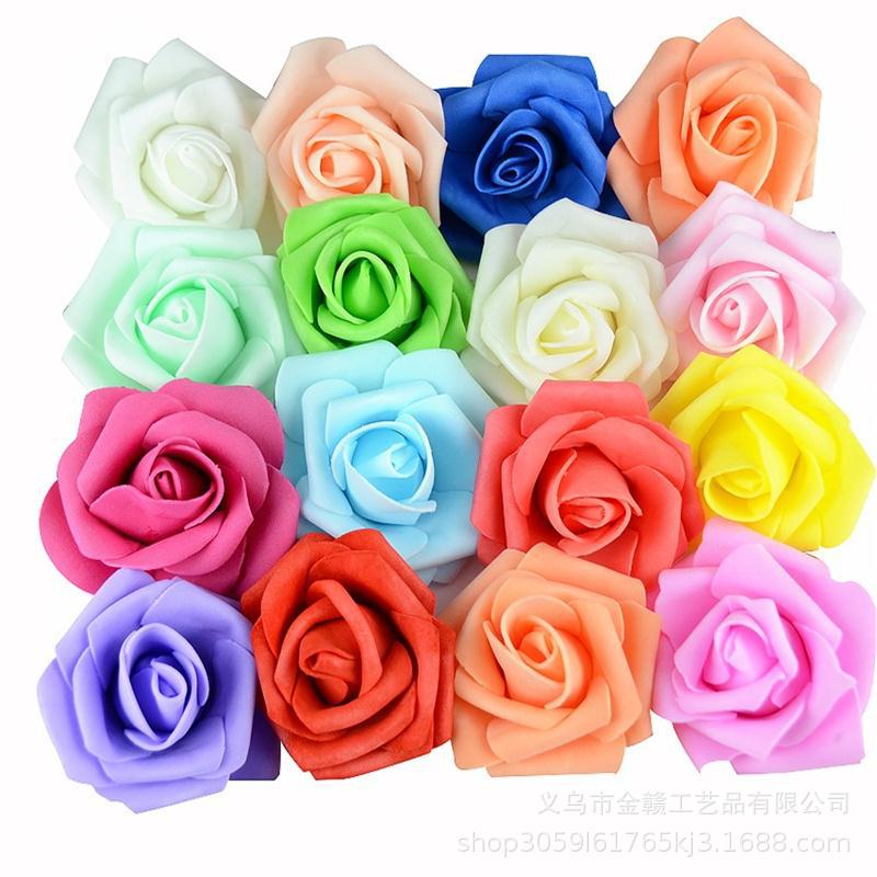 Cross-border 7cmpe simulated rose head, Qixi Valentine's Day foam flower, handcrafted material wedding flower ball lighting fixtures