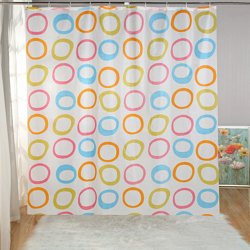 欧式新款涤纶涤丝布印花浴帘防水创意卫生间隔断帘门帘挂帘批发