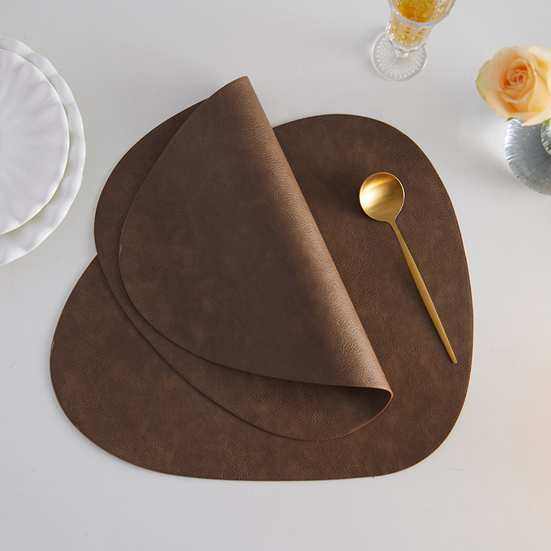 简约轻奢超柔软PU隔热垫防烫垫保护桌面防油污桌垫皮革餐垫碗垫详情图3