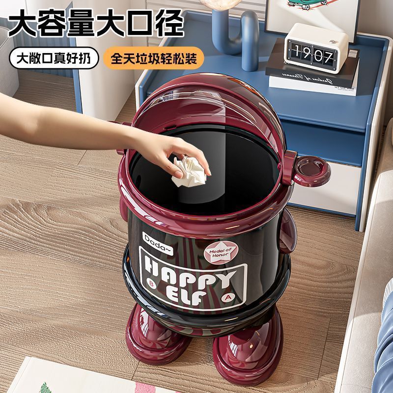 Astronaut astronaut trash can for home use, light luxury, high-end, high appearance level, creative robot-shaped trash can with lid Specification image